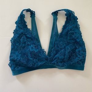 Iris & Lilly Deep Teal Lace Bralette Small